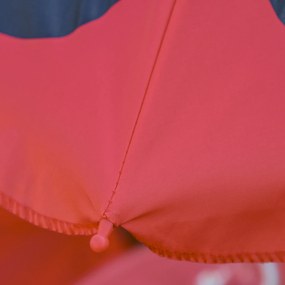 Outsunny Set masă de grădină cu 2 scaune pliabile, masă și scaune pentru copii în aer liber cu umbrelă din metal și poliester, roșu | Aosom Romania
