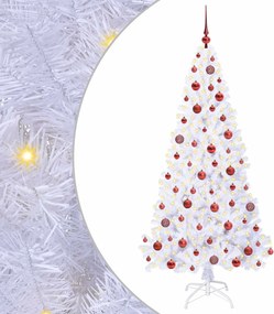 vidaXL Brad de Crăciun artificial cu 300 LED Alb 180 cm PVC și Oțel