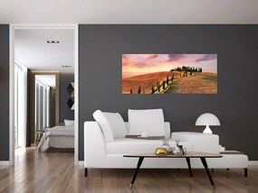 Tablou - Casa pe deal Toscana, Italia (120x50 cm)