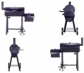 Grătar de grădină cu afumătoare XL - 120 x 55 cm