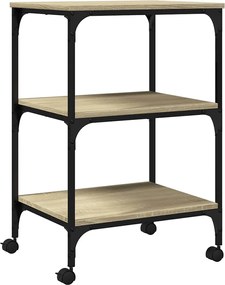 vidaXL Suport imprimantă 3 niveluri stejar sonoma 50x41x75 cm lemn