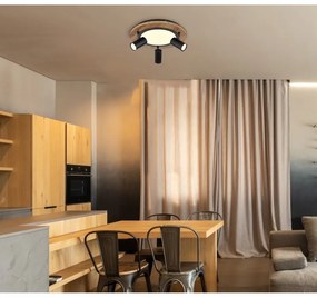 Plafoniera LED cu 3 spoturi directionabile design industrial Kassu 40cm