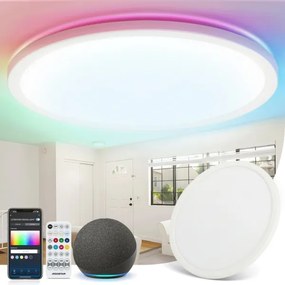 Brilagi - Plafonieră LED RGBW VIBE, dimmabilă, 24W/230V, 3000-6500K, albă + telecomandă