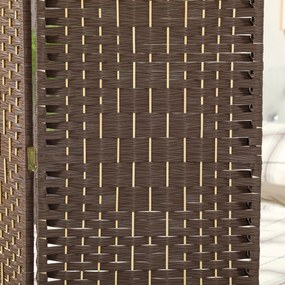 HOMCOM Paravent interior din lemn 4 panouri separator de cameră pliabil pentru sufragerie dormitor 180 x 180 cm maro | Aosom Romania