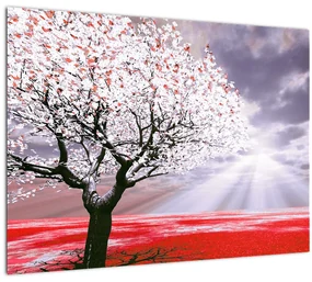 Tablou cu pomul roșu (70x50 cm)