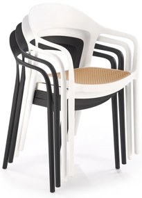Scaun plastic K530 negru/natur
