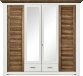 Dulap lemn masiv alb Lucia Maro, 185 × 57 × 200 cm