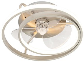 Ventilator de tavan din oțel 46,5 cm, inclusiv LED cu telecomandă - Kees