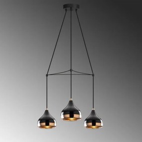 Lustră pe cablu YILDO, 3xE27/40W/230V, negru/cupru