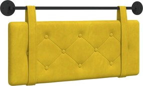 vidaXL Cap de pat suspendat Pe perete Galben 110 x 55 x 5 cm Catifea