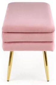 Banca dormitor Velva roz/gold - H37 cm