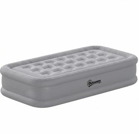Outsunny Saltea gonflabilă 1 persoană auto-umflantă cu pompă electrică integrată în 3 minute, suprafață plușată | Aosom Romania