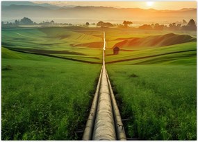 Tablou - Răsărit de soare peste vale (70x50 cm)