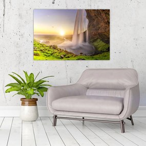 Tablou - Seljalandsfoss din spatele peșterii (90x60 cm)