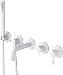 Baterie cada-dus incastrata Omnires Y finisaj alb mat 5 elemente cu corp ingropat pipa 17 cm