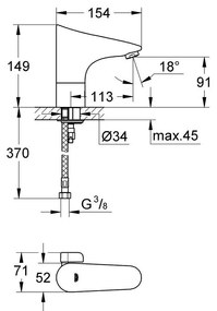 Grohe Europlus baterie lavoar stativ electrica StarLight Chrome 36207001