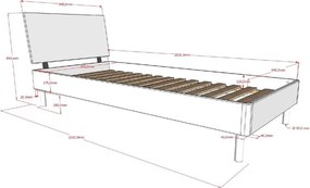 Pat alb din lemn de fag cu somieră 90x200 cm Forrest – Vipack