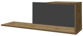 Set mobilier living Poelfy, Pako World, Gri inchis-Stejar, 170x37x42 cm