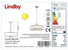Lustră LED pe cablu dimabilă AMON 3xLED/12W/230V Lindby