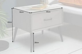 Noptiera, Masuta laterala Famous catifea gri argintiu