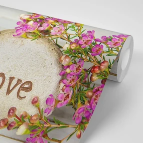 Fototapet autoadeziv cu inscripție pe piatră Love