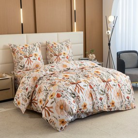 Lenjerie de pat din microfibra FLORAL RIBBON crem Dimensiune lenjerie de pat: 2 buc 70 x 90 cm | 200 x 220 cm