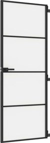 vidaXL Ușă de interior negru 76x201,5 cm sticlă securiz./aluminiu slim