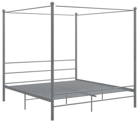 325068 vidaXL Cadru de pat cu baldachin, gri, 180x200 cm, metal