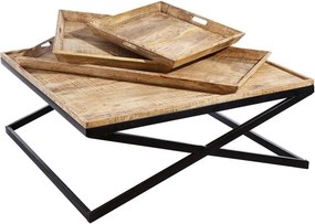 Masuta design industrial-vintage cu 3 tavi detasabile Berwick DZ-94972