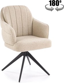 Scaun K570, bej/negru, stofa/otel, 61x70x92 cm