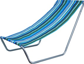 Sezlong pliabil de plaja SAND, albastru-alb