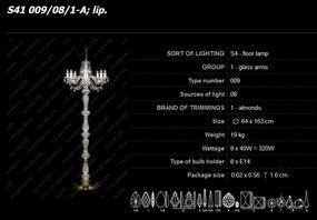 Lampadar 8 brate design LUX cristal Bohemia S41 009/08/1-A, lip.
