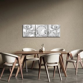 Tablou -Design flori (cu ceas) (90x30 cm)