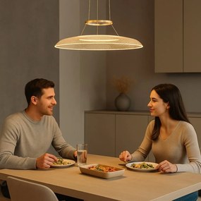 Lustra LED suspendata din metal auriu Zofrael D-50cm