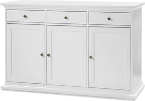 Comodă, PAL înfoliat/MDF lăcuit, alb, PARIS 77824