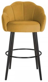 Scaun de bar tapitat Tulip galben