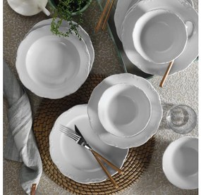 Set de masă 18 piese, alb/porțelan