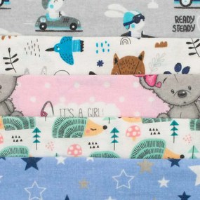 New Baby Scutece din flanel cu imprimeu Standard, 70 x 80 cm, set 10 buc.