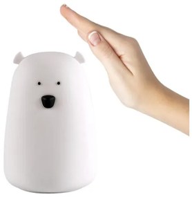 Lampă LED RGB pentru copii BEAR, tactilă, 0,8W, 5V, albă + USB