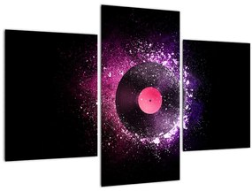 Tablou - Disc de vinil roz-violet (90x60 cm)