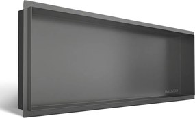 Raft incastrat dreptunghiular Balneo Wall-Box No Rim 90x30x10 cm Gun Metal mat fara rama