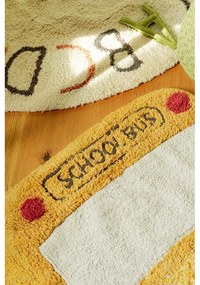 Covor pentru copii galben ocru lavabil, țesut manual din bumbac 90x130 cm School Bus – Lorena Canals