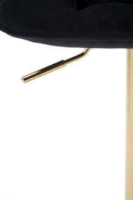 Scaun de bar H120 velvet negru/gold