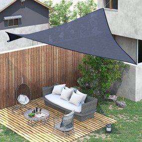 Outsunny Cort de umbra rectangular 6 x 4 m polietilena cu densitate mare Protectie UV Cu geanta de depozitare - Culoare albastru | Aosom Romania