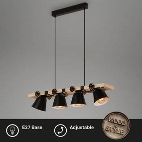 Lustră pe cablu Brilo TALLE 4xE27/40W/230V