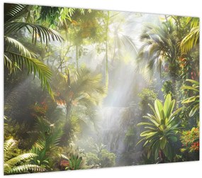 Tablou pe sticlă - Pădure tropicală (70x50 cm)