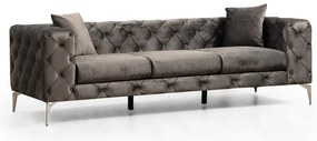 Canapea gri închis cu tapițerie din catifea 237 cm Como – Balcab Home