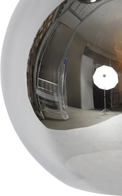 Lampa suspendată inteligentă neagră cu sticlă fumurie, incl. 3 Wifi A60 - Wallace