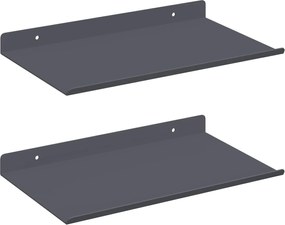 vidaXL Raft suspendat Pe perete 2 pcs Antracit 30 x 18 x 2,5 cm Oțel
