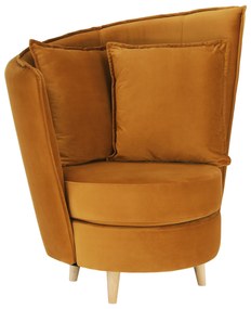 Fotoliu Art Deco, ţesătură Riviera muştar / fag, ROUND NEW